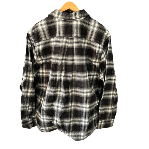 JACHS Shirt Mens Extra Large Black Gray White Button Up Cotton Long Sleeve - Picture 2 of 7